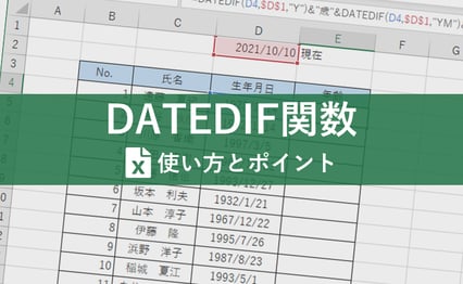 Excelの基本！年齢計算をDATEDIF関数で簡単にする方法！というブログのメイン画像
