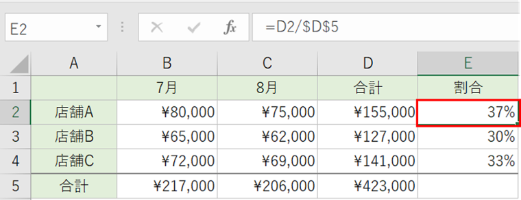 検証したいセルを選択