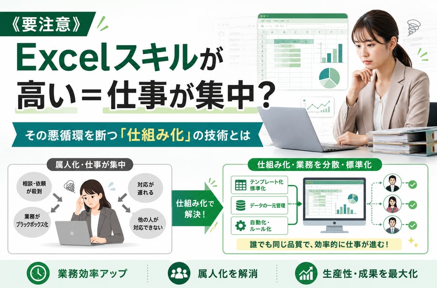 《要注意》Excelスキルが高い＝仕事が集中？その悪循環を断つ「仕組み化」の技術とは