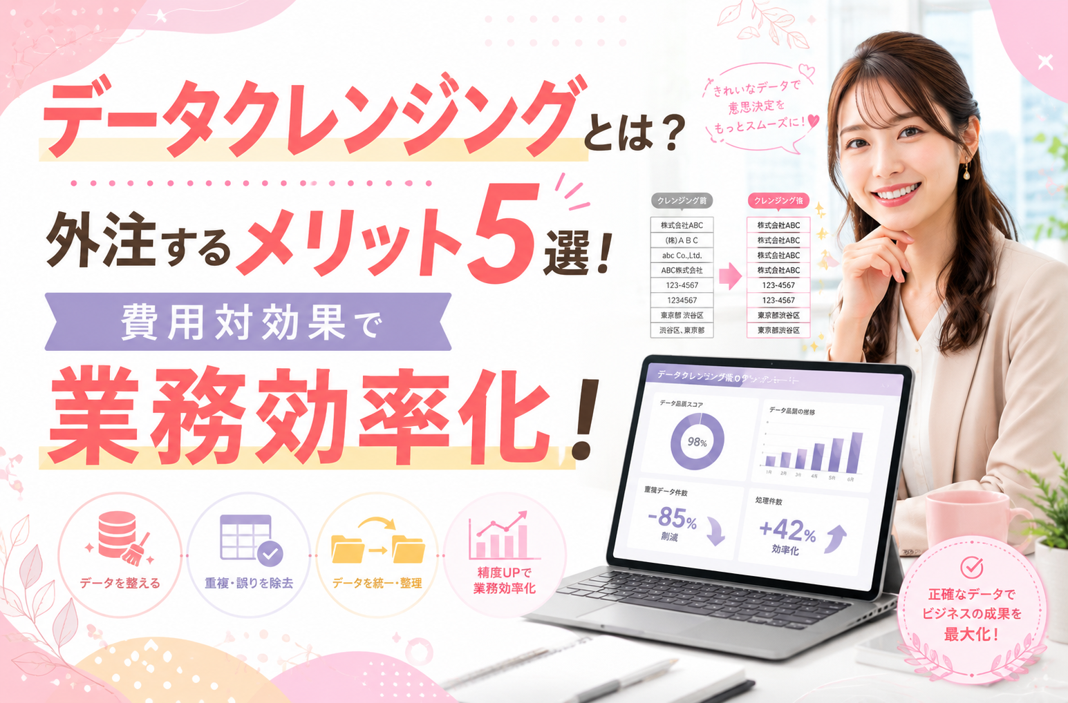 データクレンジングとは？外注するメリット5選！費用対効果で業務効率化！